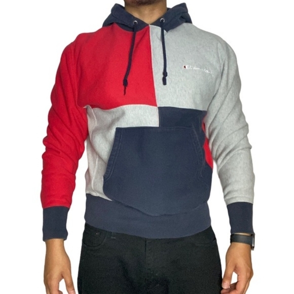 Champion Reverse Weave Color Block Hoodie L - Picture 2 of 7